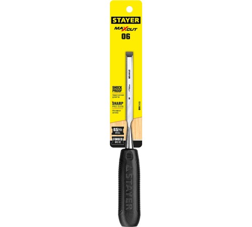 STAYER 6 мм, с плоской пластмассовой ручкой, стамеска 1820-06_z01 STAYER 6 мм, с плоской пластмассовой ручкой, стамеска 1820-06_z01