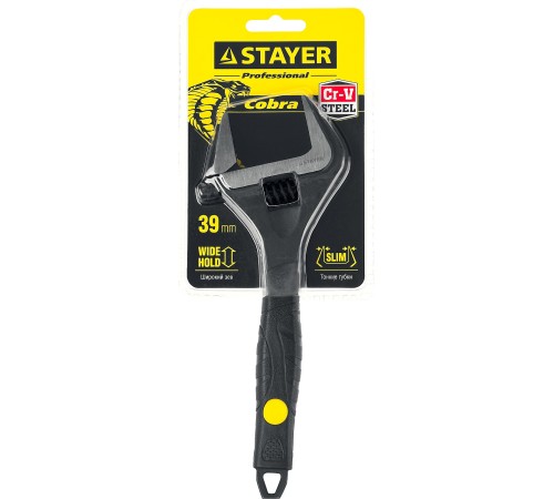 STAYER 200/39 мм, Cr-V, ключ разводной COBRA 27264-20 STAYER 200/39 мм, Cr-V, ключ разводной COBRA 27264-20