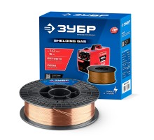 ЗУБР О-СП, d 1.0 мм, 5 кг, омеднённая сварочная проволока, тип ER70S-6 (аналог Св-08Г2С-О), Профессионал (40075-1.0-5)