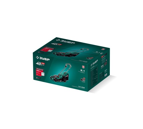 ЗУБР 40 В (2x20В), 460 мм, без АКБ (LMS), газонокосилка аккумуляторная бесщеточная (ГКЛ-4046)