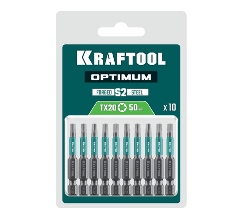 KRAFTOOL OPTIMUM TX 20, 50 мм, 10 шт, биты (26126-20-50-10)