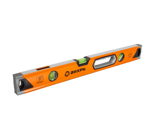 Уровень алюминиевый «Усиленный» 600мм 3 глазка фрезерованный Вихрь