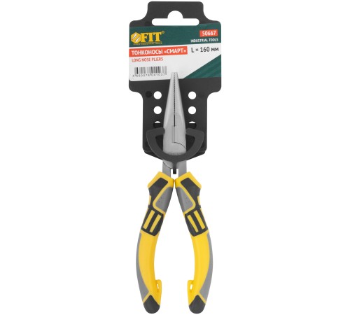 Тонконосы "Смарт", трехцветные прорезиненные ручки, никелевое покрытие 160 мм FIT IT