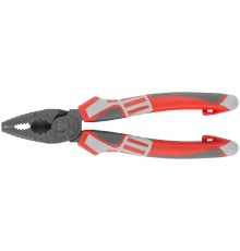 Плоскогубцы комбинированные "Эталон", CrV сталь, ребра жесткости на губках, тефлоновое покрытие, 3К прорезиненные ручки 200 мм FIT HQ
