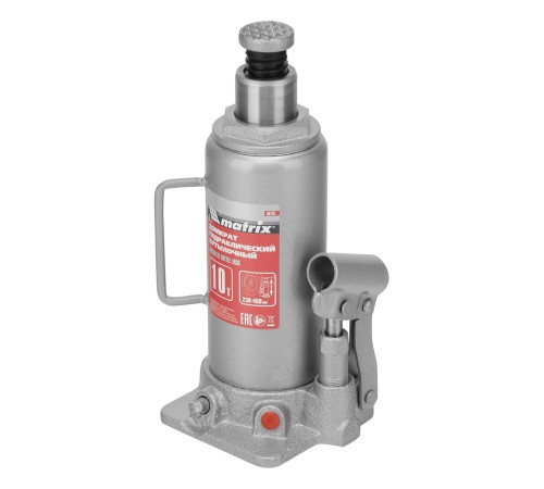 Домкрат гидравлический бутылочный, 10 т, высота подъема 230-460 мм Matrix