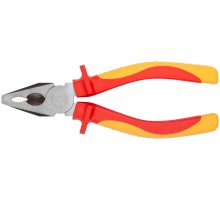 Плоскогубцы комбинированные "Электро", CrV сталь, черное полир.покрытие, мягкие изолир.ручки 165 мм FIT HQ