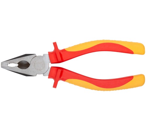 Плоскогубцы комбинированные "Электро", CrV сталь, черное полир.покрытие, мягкие изолир.ручки 165 мм FIT HQ