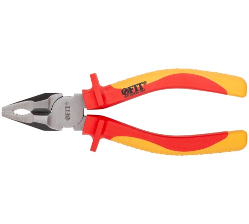 Плоскогубцы комбинированные "Электро", CrV сталь, черное полир.покрытие, мягкие изолир.ручки 165 мм FIT HQ