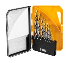 Набор сверл по металлу, 1-10 мм, Р6М5-TiN, Golden Tip, 10 шт Denzel