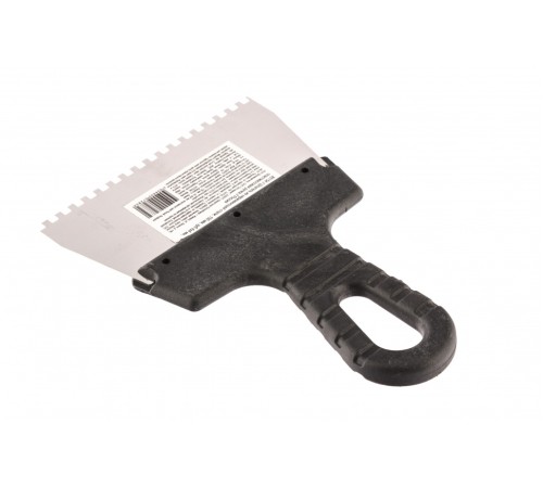 Шпатель из нержавеющей стали, 150 мм, зуб 4 х 4 мм, пластмассовая ручка Sparta