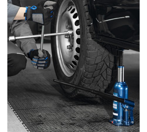 Домкрат гидравлический бутылочный, 5 т, h подъема 207-404 мм, в пластиковом кейсе Stels