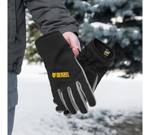 Перчатки универсальные, двойные, работа с сенсорным экраном, размер 9 Denzel