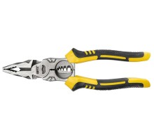 Плоскогубцы комбинированные многофункциональные, эксцентриковый шарнир, прорезинен. ручки, Профи 180 мм FIT IT