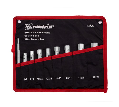 Набор ключей трубчатых торцевых 9 предметов Matrix Набор ключей трубчатых торцевых 9 предметов Matrix