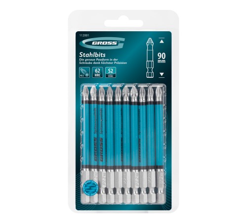 Бита PZ2х90мм, сталь S2, кругл.,10 шт. Gross