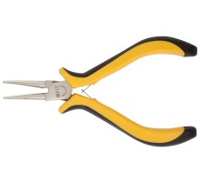 Круглогубцы "мини" Профи, никелированное покрытие, черно-желтые мягкие ручки 125 мм FIT HQ