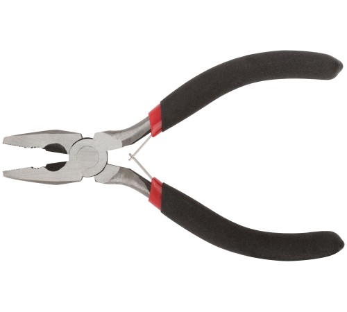 Плоскогубцы комбинированные "мини", черные ручки 120 мм КУРС