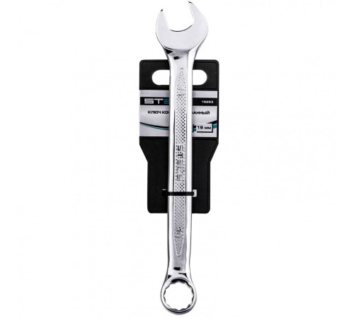 Ключ комбинированный, 16 мм, CrV, антислип Stels