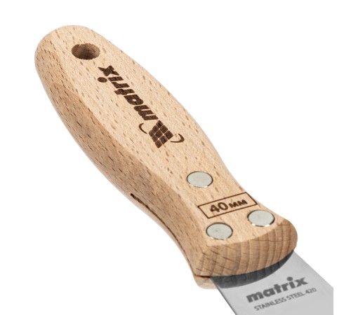 Шпательная лопатка из нержавеющей стали, 40 мм, буковая рукоятка, EFP Matrix