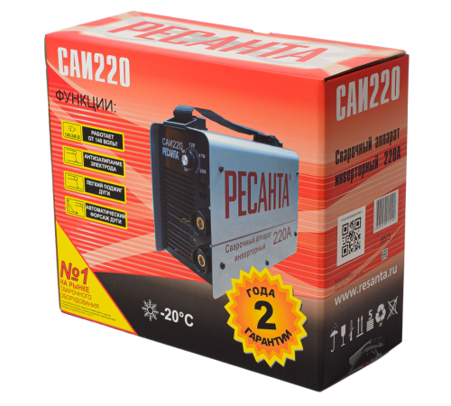 Сварочный аппарат инверторный Ресанта САИ 220 в кейсе
