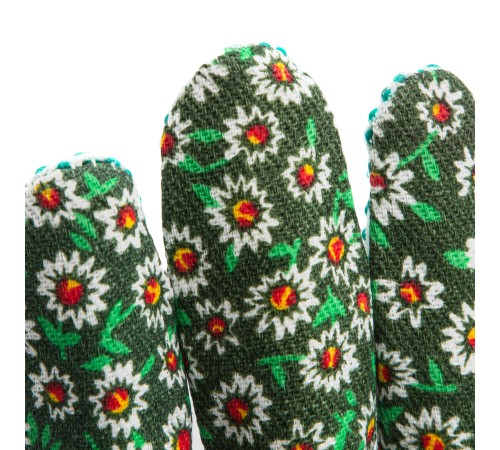 Перчатки садовые х/б ткань с ПВХ точкой, манжет, L Palisad