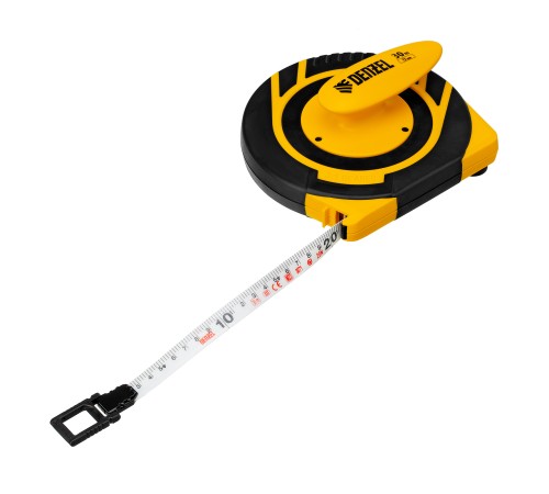Рулетка геодезическая 30 м х 15 мм, закрытый корпус, фиберглассовая лента Denzel Рулетка геодезическая 30 м х 15 мм, закрытый корпус, фиберглассовая лента Denzel