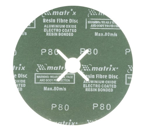 Круги фибровые 5 шт, Р 80, 180 х 22 mm Matrix Круги фибровые 5 шт, Р 80, 180 х 22 mm Matrix