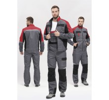 Костюм Формула (тк.Смесовая,240) п/к, серый/красный/черный