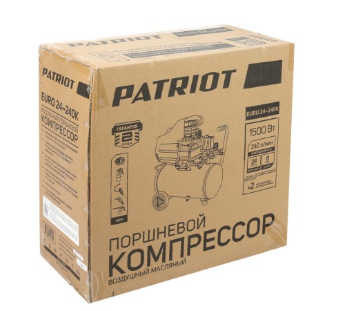 Компрессор поршневой масляный PATRIOT EURO 24-240 K Компрессор поршневой масляный PATRIOT EURO 24-240 K