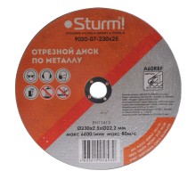 Диск отрезной по металлу, АРМИРОВАННЫЙ,размер 230x2.5x22.23 Sturm! Диск отрезной по металлу, АРМИРОВАННЫЙ,размер 230x2.5x22.23 Sturm!