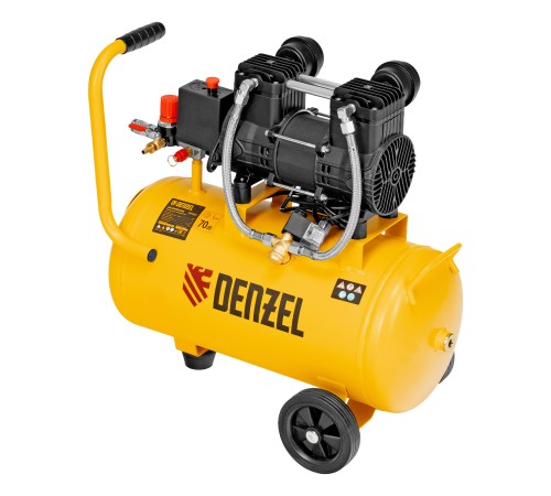 Компрессор безмасл. малошумный DLP-950/24, 950Вт,24 л, 2850 об/мин, 170 л/мин Denzel