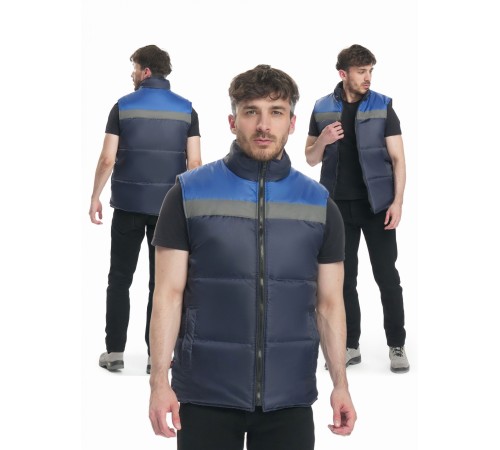 Жилет утепленный Экспертный СОП (тк.Оксфорд), т.синий/васильковый