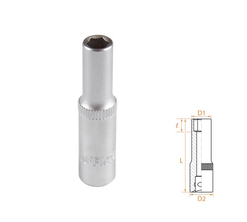 Головка торцевая глубокая шестигранная 1/4", 6 мм AFFIX AF00120006 Головка торцевая глубокая шестигранная 1/4", 6 мм AFFIX AF00120006