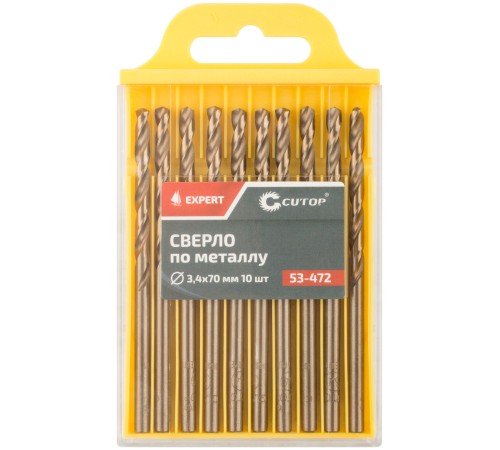 Сверло по металлу Cutop EXPERT, 3,4х70 мм (10 шт) CUTOP Сверло по металлу Cutop EXPERT, 3,4х70 мм (10 шт) CUTOP