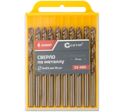 Сверло по металлу Cutop EXPERT, 6х93 мм (10 шт) CUTOP Сверло по металлу Cutop EXPERT, 6х93 мм (10 шт) CUTOP