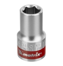 Головка торцевая, 11 мм, шестигранная, CrV, под квадрат 1/2, хромированная Matrix
