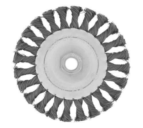 Щетка для УШМ 125 мм, М14, плоская, крученая проволока 0.5 мм Matrix