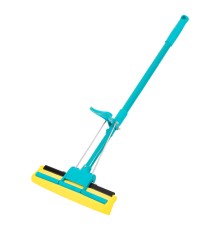 Швабра отжимная, 110 см, губка PVA 26х5,5х6 см, телескопическая рукоятка, бирюзовая, Home Palisad