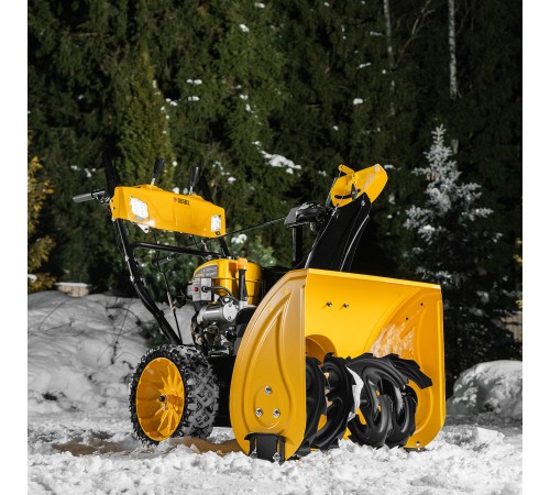 Бензиновая снегоуборочная машина SBM 610S PRO, 212 cc, электростартер, фара, обогрев Denzel Бензиновая снегоуборочная машина SBM 610S PRO, 212 cc, электростартер, фара, обогрев Denzel