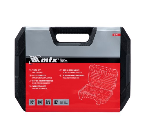 Набор инструментов 82 предмета, CrV, 1/2", 1/4" MTX