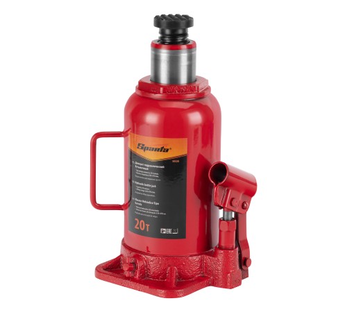 Домкрат гидравлический бутылочный, 20 т, h подъема 250-470 мм Sparta Домкрат гидравлический бутылочный, 20 т, h подъема 250-470 мм Sparta