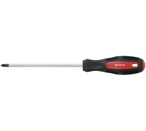 Отвертка "Мастер", CrV сталь, прорезиненная ручка 6х150 мм РН2 КУРС Отвертка "Мастер", CrV сталь, прорезиненная ручка 6х150 мм РН2 КУРС