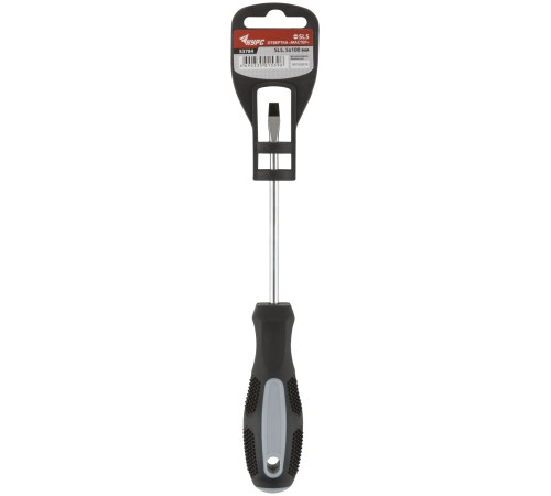 Отвертка "Мастер", CrV сталь, прорезиненная ручка 5х100 мм SL КУРС Отвертка "Мастер", CrV сталь, прорезиненная ручка 5х100 мм SL КУРС