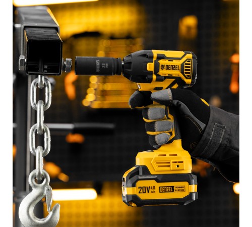 Гайковерт ударный аккумуляторный бесщет. CIWH-BL-20-350, Li-Ion, 20 В// Denzel