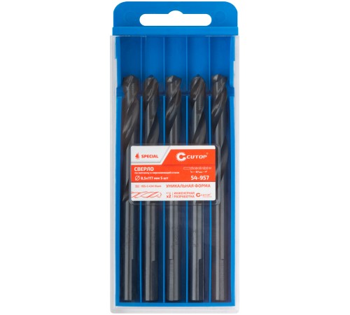 Сверло по металлу Cutop Special, HSS-G, 8,5 х 117/67 мм (5 шт) CUTOP Сверло по металлу Cutop Special, HSS-G, 8,5 х 117/67 мм (5 шт) CUTOP