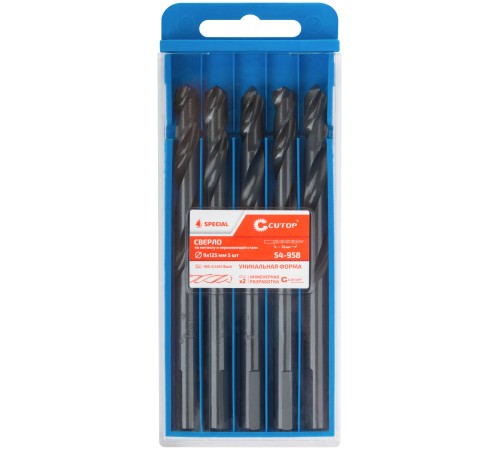 Сверло по металлу Cutop Special, HSS-G, 9 х 125/72 мм (5 шт) CUTOP Сверло по металлу Cutop Special, HSS-G, 9 х 125/72 мм (5 шт) CUTOP