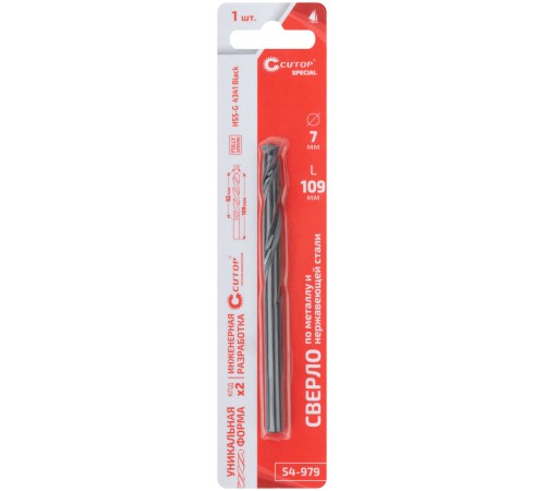 Сверло по металлу Cutop Special, HSS-G, 7 х 109/62 мм (1 шт) CUTOP Сверло по металлу Cutop Special, HSS-G, 7 х 109/62 мм (1 шт) CUTOP