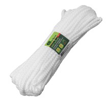 Шнур вязаный полипропиленовый с серд. белый, 6 мм, L 20 м, Сибртех