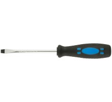 Отвертка "Стандарт", CrV сталь, прорезиненная черно-синяя ручка  6х100 мм SL КУРС