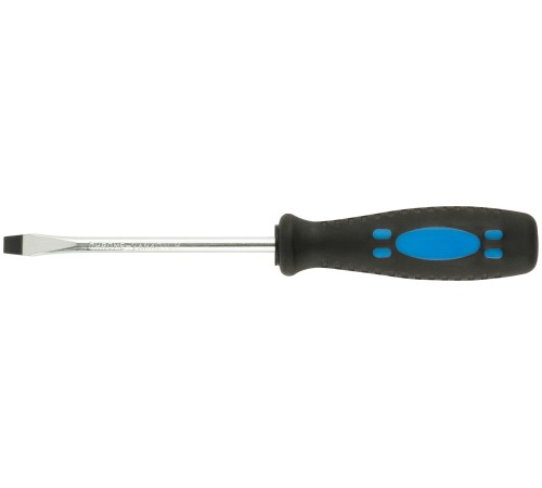 Отвертка "Стандарт", CrV сталь, прорезиненная черно-синяя ручка  6х100 мм SL КУРС